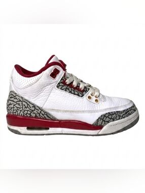 Nike Air Jordan 3 Retro Red/White Sneakers Sz 5.5Y Model #398614-126